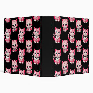 Kawaii Pink Kitty Cats Design Binder