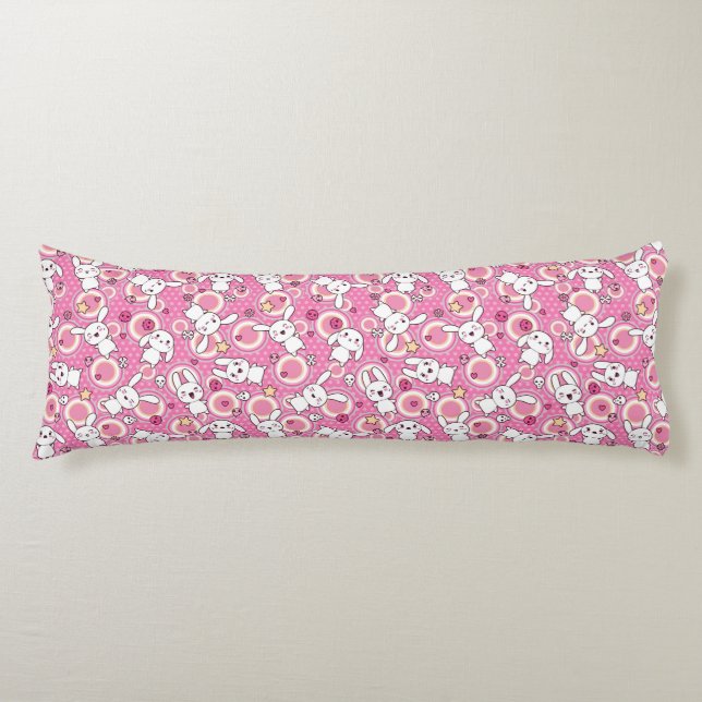 kawaii pink pattern body pillow (Front)