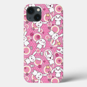 kawaii pink pattern iPhone 13 case