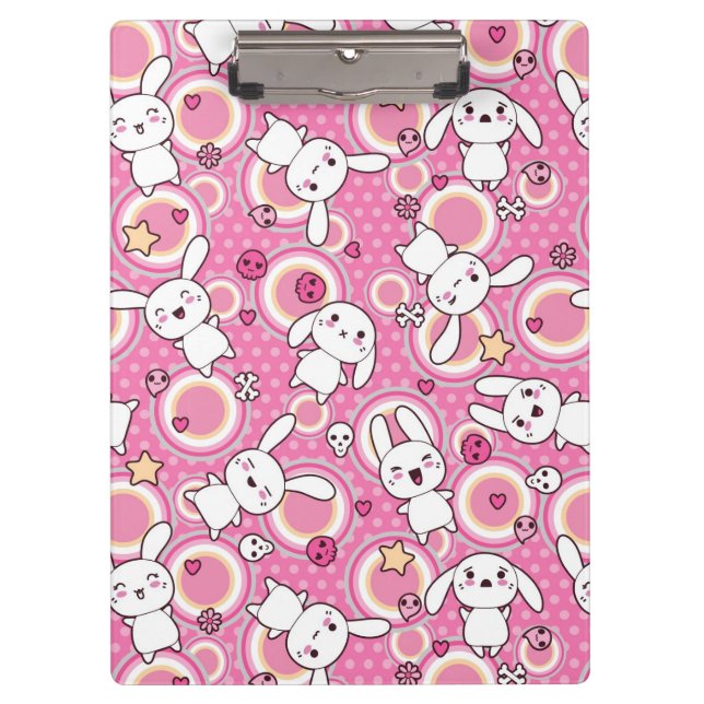 kawaii pink pattern clipboard (Front)