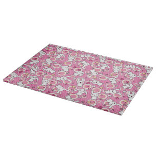 kawaii pink pattern cutting board