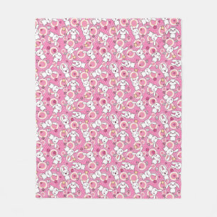 kawaii pink pattern fleece blanket