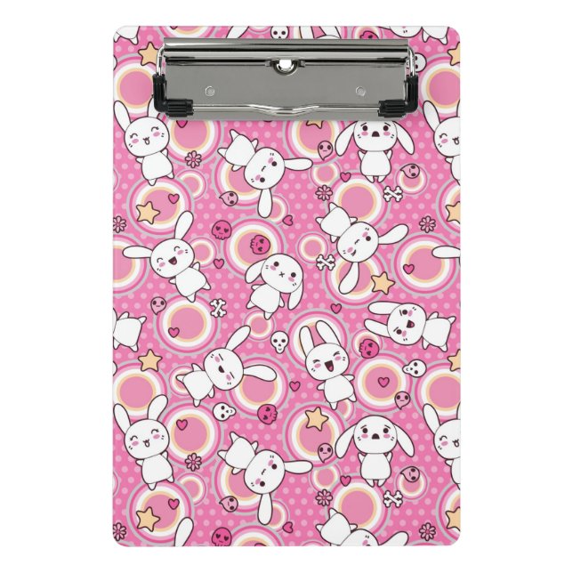 kawaii pink pattern mini clipboard (Front)