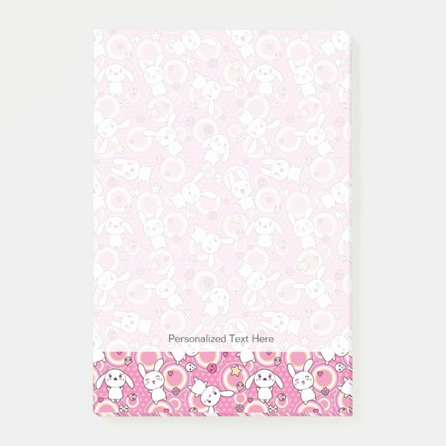kawaii pink pattern post-it notes (Front)