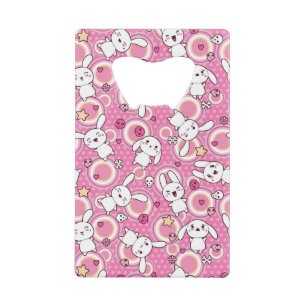 kawaii pink pattern wallet bottle opener
