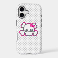 Kawaii Pink Ribbon Skull iPhone Case