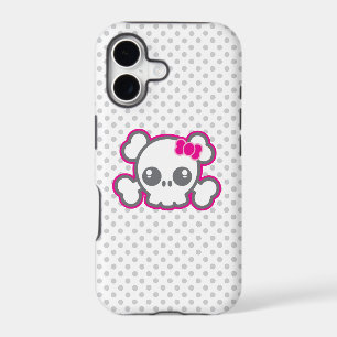 Kawaii Pink Ribbon Skull iPhone Case