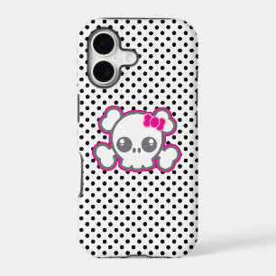 Kawaii Pink Ribbon Skull iPhone Case