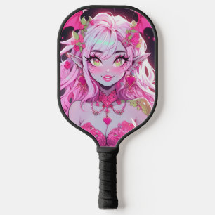 Kawaii Pinkcore Fantasy Demon Anime Girl Pickleball Paddle