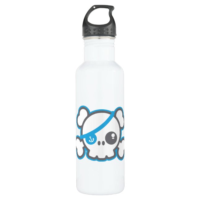 Kawaii Pirate Skull 710 Ml Water Bottle (Front)