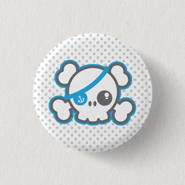 Kawaii Pirate Skull Button (Front)