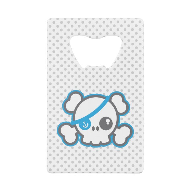 Kawaii Pirate Skull Carte de crédit Ouverture de b (Devant)