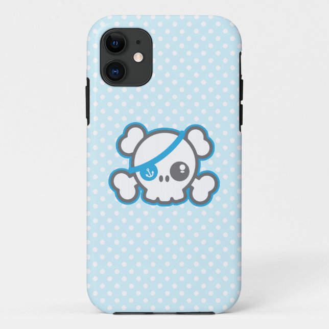 Kawaii Pirate Skull iPhone Case (Back)
