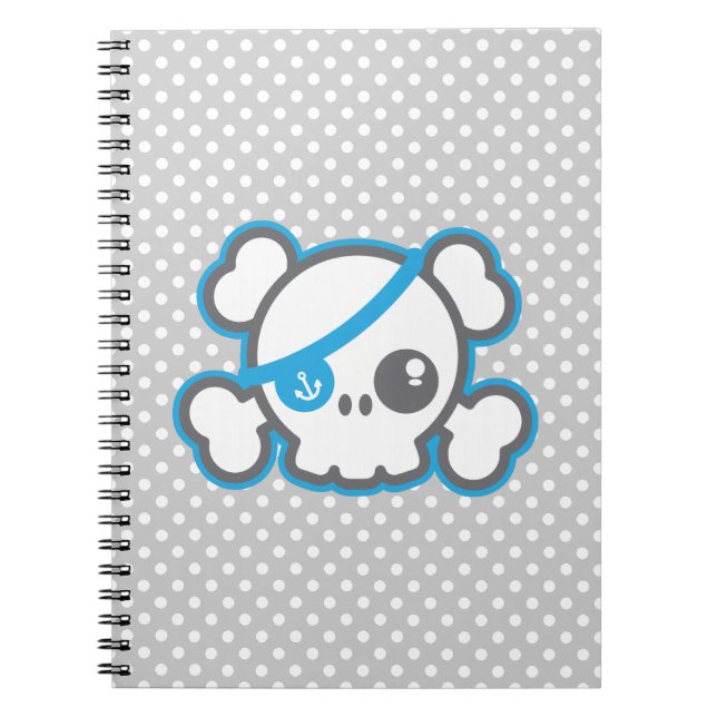 Kawaii Pirate Skull Notebook (Front)