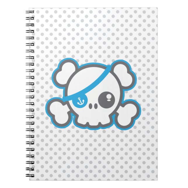 Kawaii Pirate Skull Notebook (Front)