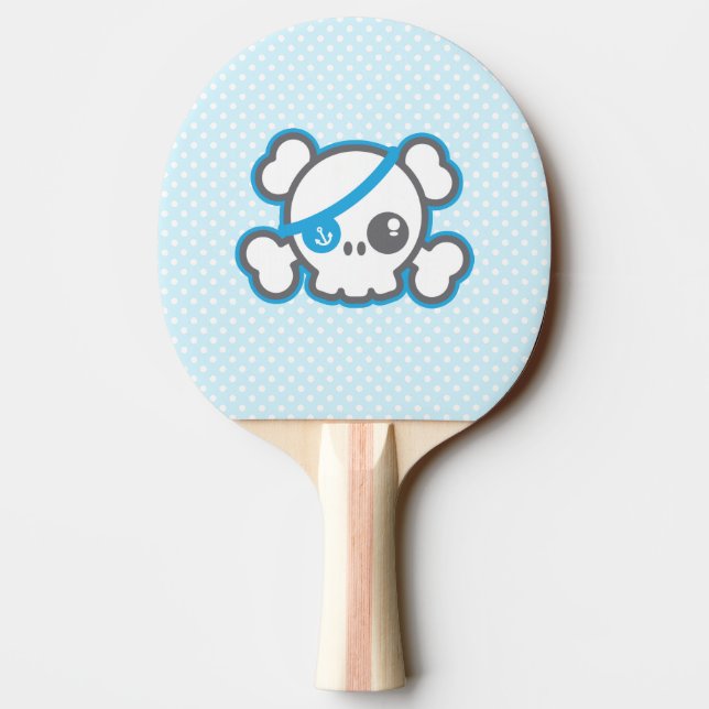 Kawaii Pirate Skull Ping Pong Paddle (Back)