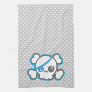 Kawaii Pirate Skull Serviette de cuisine