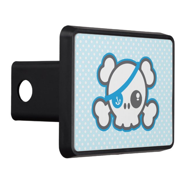 Kawaii Pirate Skull Trailer Hitch Cover (Right)