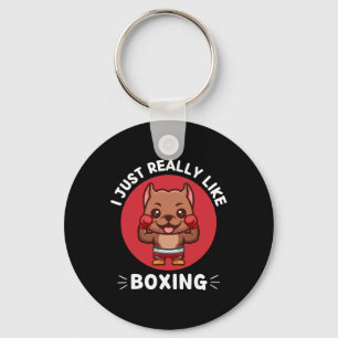 Kawaii Pitbull I Just Really Like Boxing Kawaii Ae Keychain