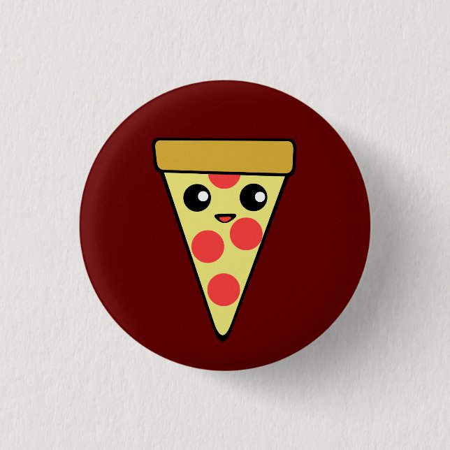 Kawaii Pizza 1 Inch Round Button (Front)