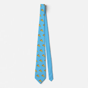 Kawaii Pizza with Face Pattern Tie