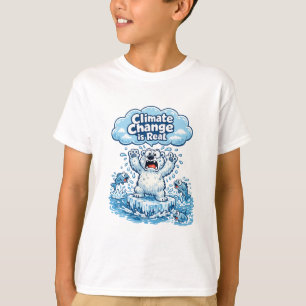Kawaii Polar Bear Climate Change Is Real T-Shirt