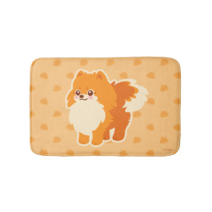 Kawaii Pomeranian Cartoon Dog Bath Mat