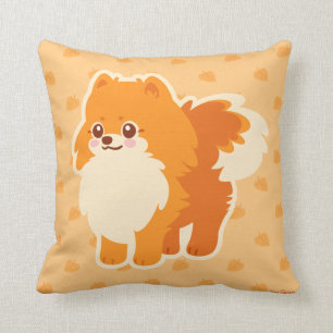 Kawaii Pomeranian Cartoon Dog Throw Pillow