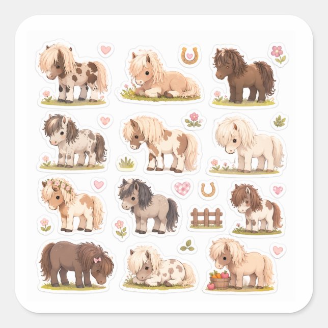 kawaii pony stickers sheet (Front)