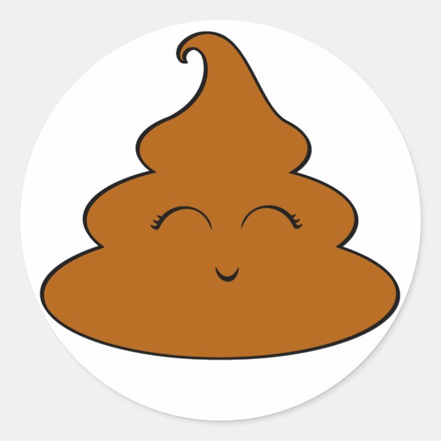 Kawaii Poo Poo Classic Round Sticker (Front)