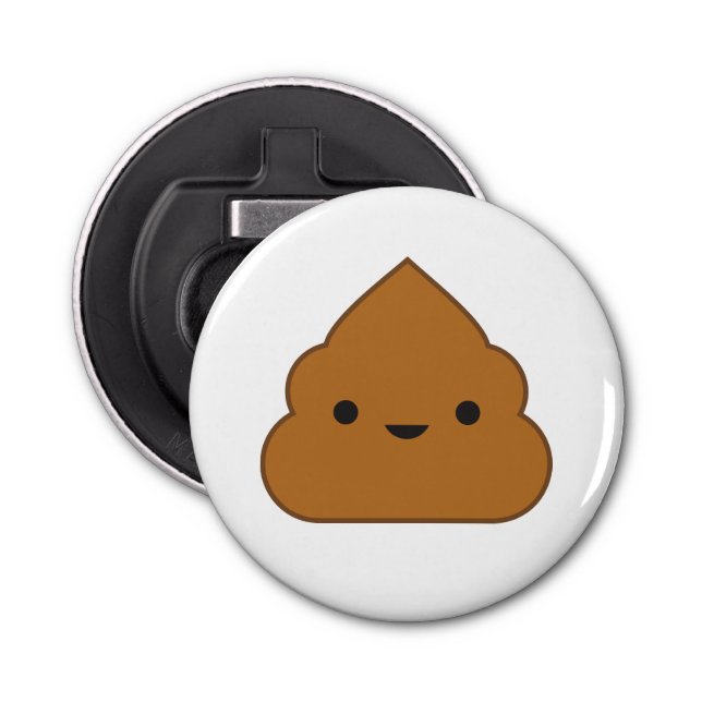 Kawaii Poop Bottle Opener Fridge Magnet (Front)