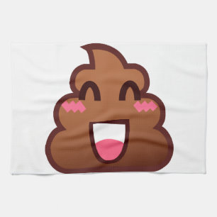 kawaii poop emojis kitchen towel