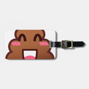 kawaii poop emojis luggage tag