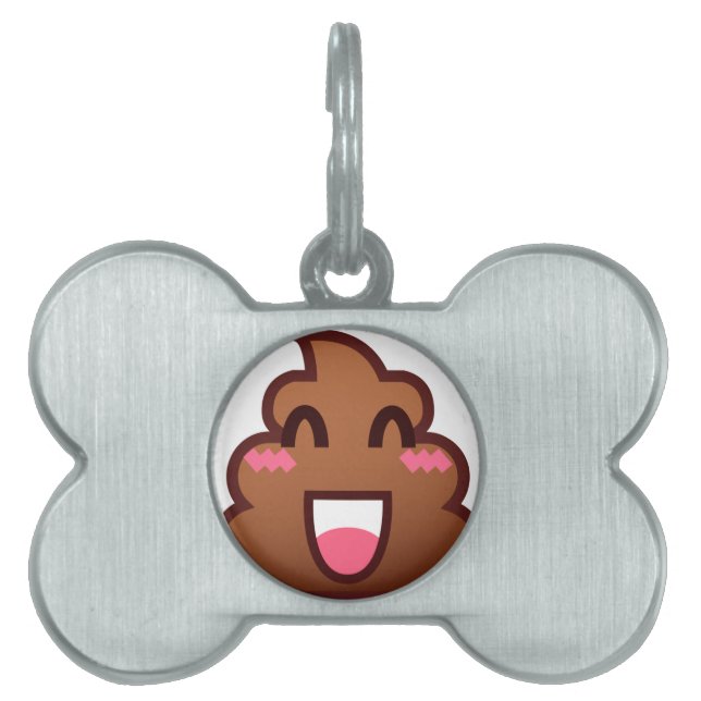 kawaii poop emojis pet ID tag (Front)