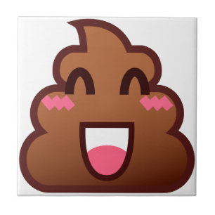 kawaii poop emojis tile