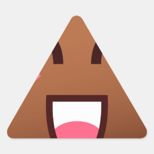 kawaii poop emojis triangle sticker