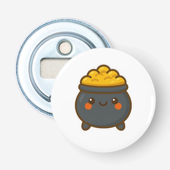 Kawaii Pot of Gold Bottle Opener (Front)