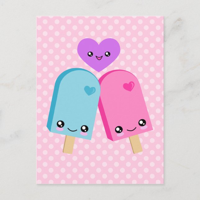Kawaii Pretty Popsicles BFF Postcard (Front)