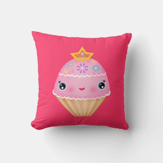 Kawaii Princess Cupcake American MoJo Throw Pillow (Front)