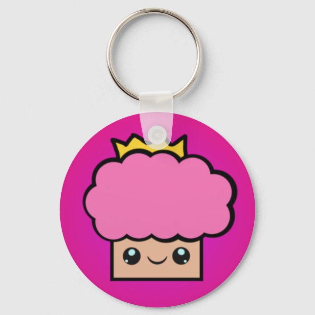 Kawaii Princess Cupcake Keychain (Front)