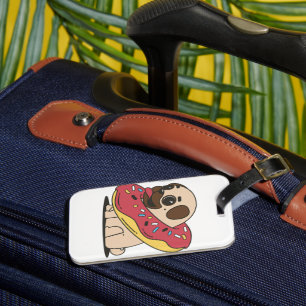 Kawaii Pug Doughnut Dog Cute Pet Puppy Anime Luggage Tag