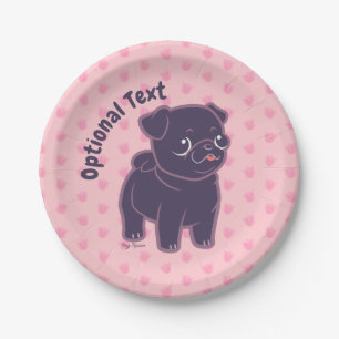 Kawaii Pug Paper Plate