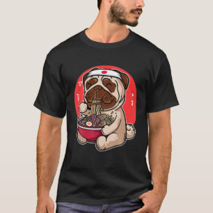 Kawaii Pug Ramen Cute Japanese Manga Anime Dog Lov T-Shirt