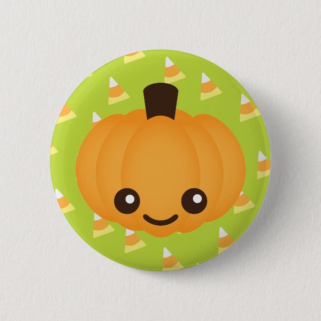 Kawaii Pumpkin 2 Inch Round Button (Front)