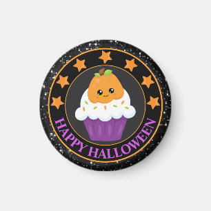 Kawaii Pumpkin Halloween Cupcake Magnet