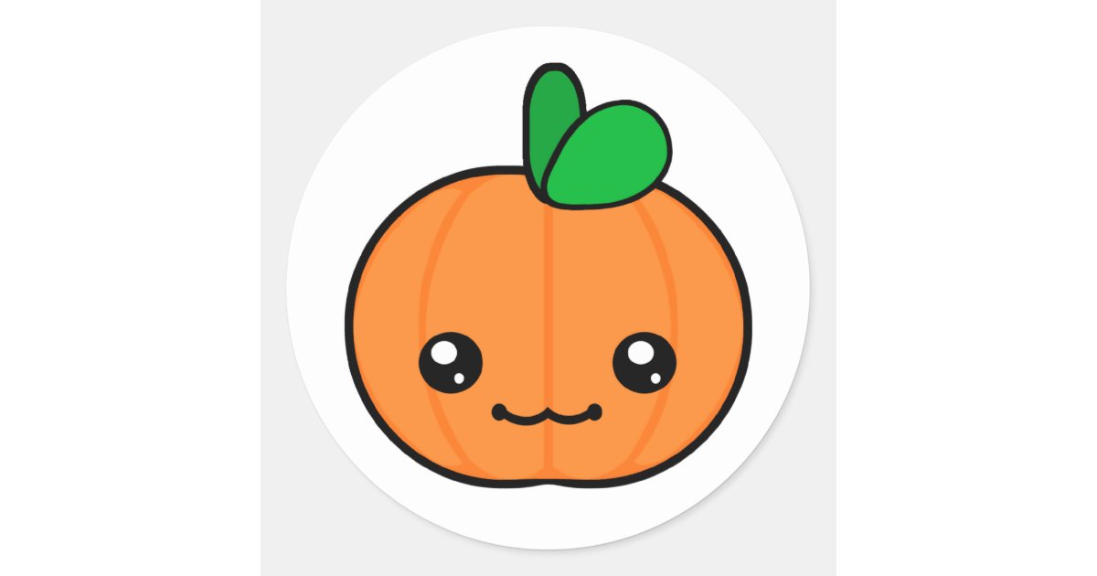 Kawaii Pumpkin Halloween Sticker | Zazzle