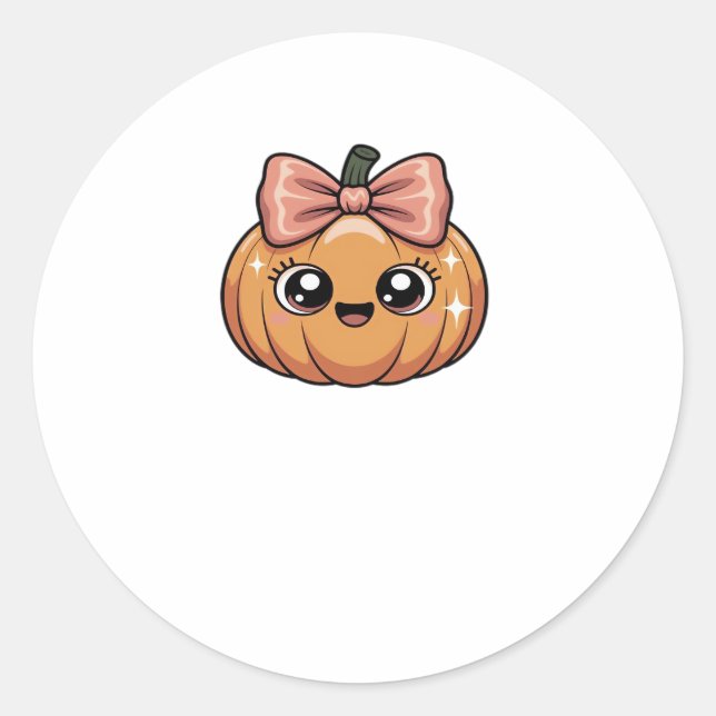 kawaii pumpkin Oversized T-Shirt Classic Round Sticker (Front)