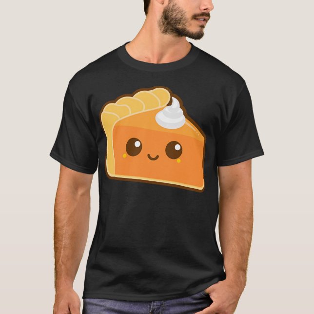 Kawaii Pumpkin Pie Slice Women Cute Face Tshirt Sh (Devant)