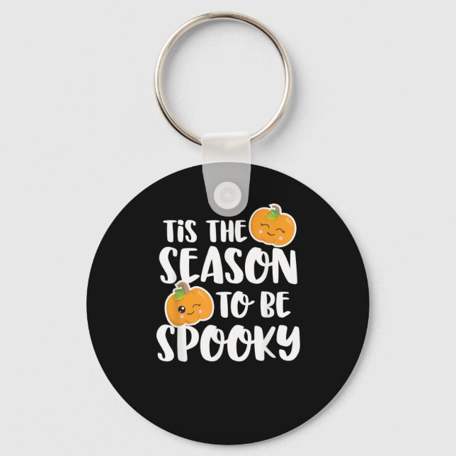 Kawaii Pumpkin Tis The Season Spooky Keychain (Front)