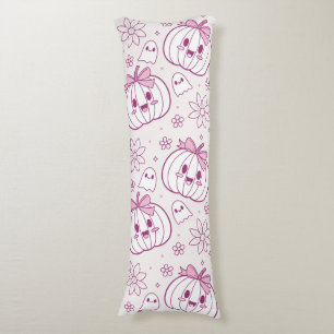 Kawaii Pumpkins, Ghosts & Flowers Body Pillow